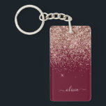 Porte-clés Rose Bourgogne Gold Blush Pink Parties scintillant<br><div class="desc">Rose Gold - Blush Pink et Bourgogne Parties scintillant Éparkle Script Monogramme Nom Porte - clé. Cela rend le cadeau parfait pour 16 ans,  mariage,  douche nuptiale,  anniversaire,  baby shower ou bachelorette pour quelqu'un qui aime le luxe glam et les styles chic.</div>