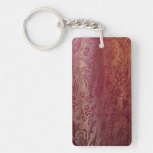 Porte-clés Rose brocart chinois