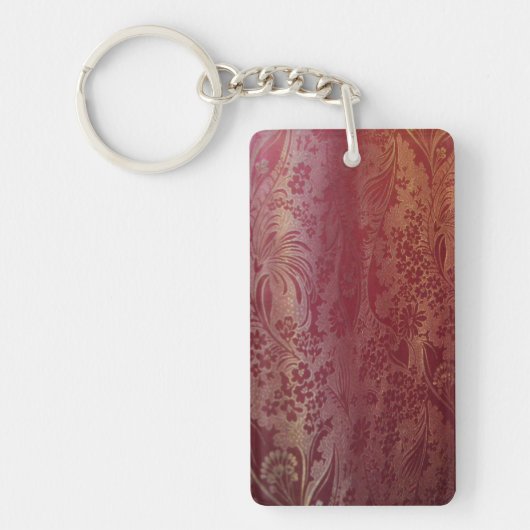 Porte-clés Rose brocart chinois (Devant)