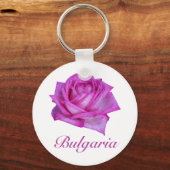 Porte-clés Rose bulgare - Peinture à l'huile (Recto)