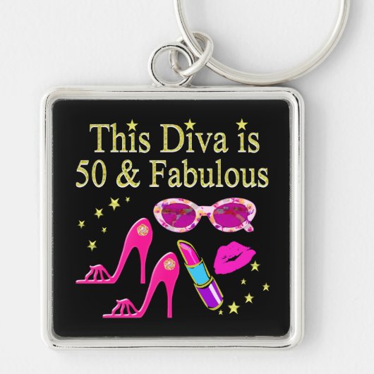 PORTE-CLÉS ROSE CE DIVA EST 50 & FABULOUS DESIGN (Devant)