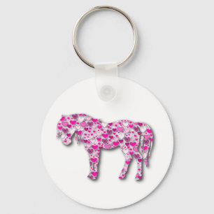 Porte-clés Rose - Cheval de Coeur