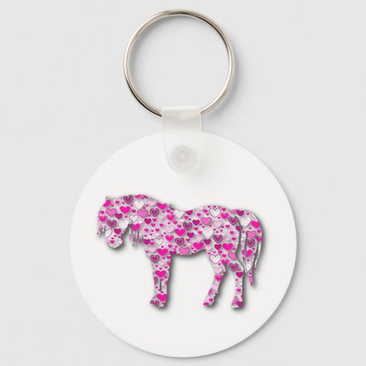 Porte-clés Rose - Cheval de Coeur (Recto)
