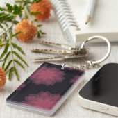 Porte-clés Rose, cool, tendance, abstraction de fleurs modern (Devant droit)