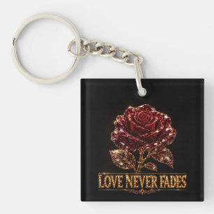 Porte-clés Rose Cristal Rubis – L'amour ne se démode jamais