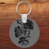 Porte-clés Rose d'antiquité noir gothique (Recto)