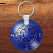 Porte-clés Rose de boussole bleu (Recto)