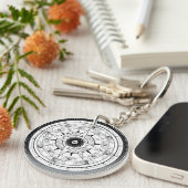 Porte-clés Rose de boussole - porte - clé (blanc) (Devant droit)