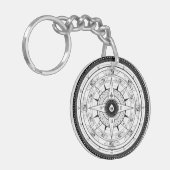 Porte-clés Rose de boussole - porte - clé (blanc) (Devant gauche)