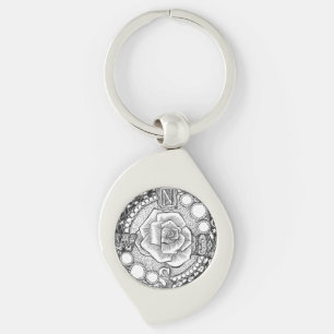 Porte-clés Rose de boussole victorien
