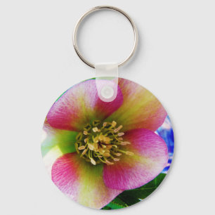 Porte-clés Rose de carême rose,