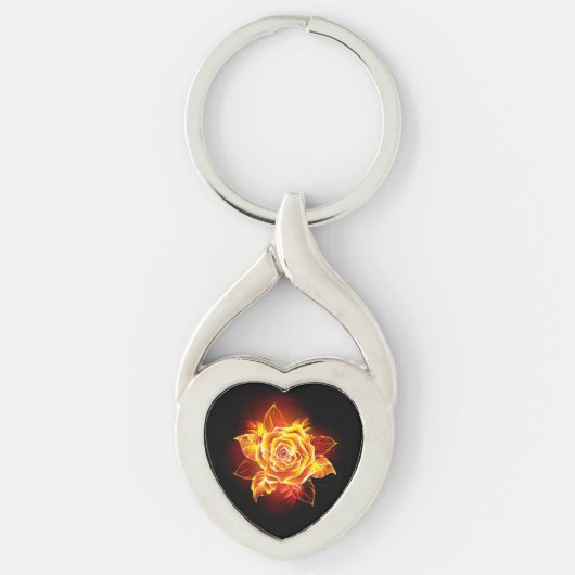 Porte-clés Rose de feu en fleurs (Devant)