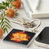 Porte-clés Rose de feu en fleurs (Devant Droit)