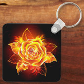 Porte-clés Rose de feu en fleurs (Verso)