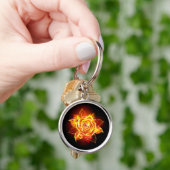 Porte-clés Rose de feu en fleurs (main)