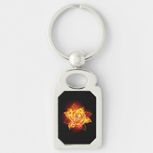 Porte-clés Rose de feu en fleurs (Devant)