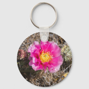 Porte-clés rose de figue de Barbarie