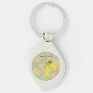 Porte-clés Rose de Fleur sauvage d'aile jaune personnalisé ro