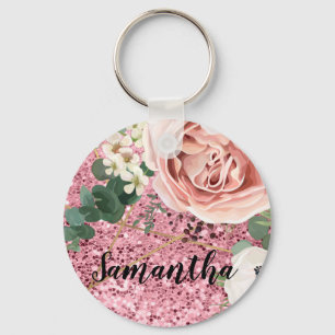 Porte-clés Rose de jardin géométrique Porte - clé personnalis
