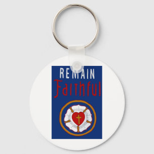 PORTE-CLÉS ROSE DE LUTHER SUR BANNER-REMAIN FIDÈLE