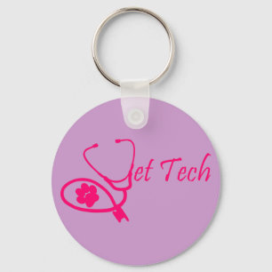 Porte-clés rose de porte - clé de technologie de vétérinai