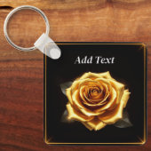 Porte-clés Rose dorée aux bordures lumineuses (Recto)