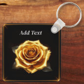 Porte-clés Rose dorée aux bordures lumineuses (Verso)