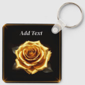 Porte-clés Rose dorée aux bordures lumineuses (Dos)