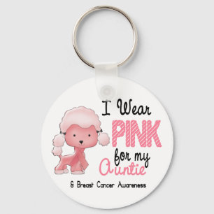 Porte-clés Rose d'usage du cancer du sein I pour ma tante 47