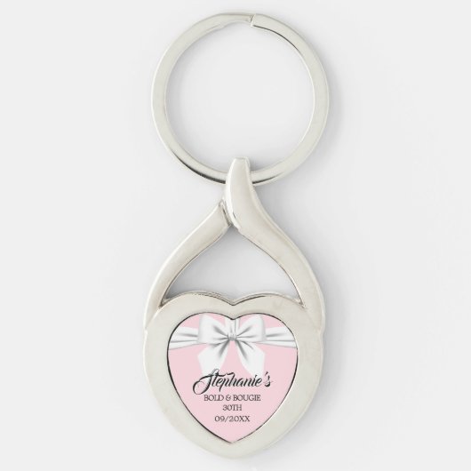 Porte-clés Rose élégant Tiffany garde d'anniversaire (Devant)