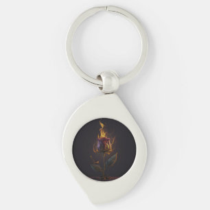 Porte-clés rose en feu