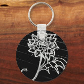 Porte-clés Rose en noir (Recto)