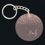 Porte-clés Rose en terre cuite or bleu Parties scintillant ro<br><div class="desc">Terracotta et Rose Gold - Blush Pink Sparkle Parties scintillant Script Monogramme Nom Porte - clé. Cela rend le cadeau parfait pour 16 ans,  mariage,  douche nuptiale,  anniversaire,  baby shower ou bachelorette pour quelqu'un qui aime le luxe glam et les styles chic.</div>