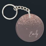 Porte-clés Rose en terre cuite or bleu Parties scintillant ro<br><div class="desc">Terracotta et Rose Gold - Blush Pink Sparkle Parties scintillant Script Monogramme Nom Porte - clé. Cela rend le cadeau parfait pour 16 ans,  mariage,  douche nuptiale,  anniversaire,  baby shower ou bachelorette pour quelqu'un qui aime le luxe glam et les styles chic.</div>