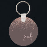 Porte-clés Rose en terre cuite or bleu Parties scintillant ro<br><div class="desc">Terracotta et or Rose - Blush Pink Sparkle Parties scintillant Script Monogramme Nom Clés (Porte - clé). Cela rend le cadeau parfait pour 16 ans,  mariage,  douche nuptiale,  anniversaire,  baby shower ou bachelorette pour quelqu'un qui aime le luxe glam et les styles chic.</div>