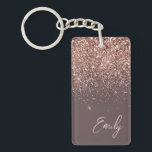 Porte-clés Rose en terre cuite or bleu Parties scintillant ro<br><div class="desc">Terracotta et Rose Gold - Blush Pink Sparkle Parties scintillant Script Monogramme Nom Porte - clé. Cela rend le cadeau parfait pour 16 ans,  mariage,  douche nuptiale,  anniversaire,  baby shower ou bachelorette pour quelqu'un qui aime le luxe glam et les styles chic.</div>