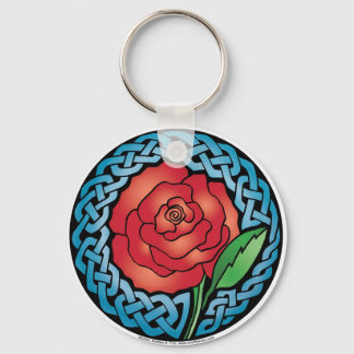 Porte-clés Rose en verre feutré celtique
