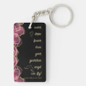 Porte-clés Rose et Or Élégant Script Personnalisé (Dos)