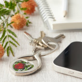 Porte-clés Rose et perles (Côté )