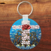 Porte-clés Rose Floral Cross (Recto)