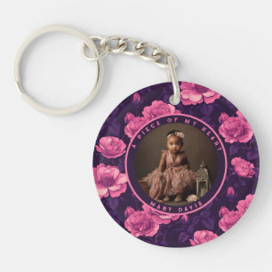Porte-clés Rose florale élégante comme souvenir