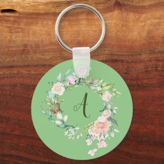 Porte-clés Rose Garland Garland Script Monogramme (Verso)