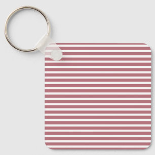 Porte-clés Rose Gold Blanc Simple Rayé Horizontalement