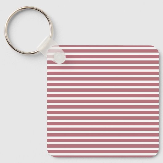 Porte-clés Rose Gold Blanc Simple Rayé Horizontalement (Recto)