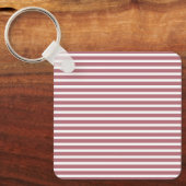 Porte-clés Rose Gold Blanc Simple Rayé Horizontalement (Recto)