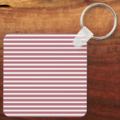 Porte-clés Rose Gold Blanc Simple Rayé Horizontalement (Verso)