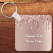 Porte-clés Rose Gold Blush Parties scintillant Drivers Nom de (Recto)