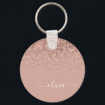Porte-clés Rose Gold Blush Pink Parties scintillant Script Mo<br><div class="desc">Rose Gold - Blush Pink Sparkle Parties scintillant Script Monogramme Nom Clés (Porte - clé). Cela rend le cadeau parfait pour 16 ans,  mariage,  douche nuptiale,  anniversaire,  baby shower ou bachelorette pour quelqu'un qui aime le luxe glam et les styles chic.</div>