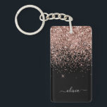 Porte-clés Rose Gold Blush Pink Parties scintillant Script Mo<br><div class="desc">Rose Gold - Blush Pink and Black Sparkle Parties scintillant Script Monogramme Nom Porte - clé. Cela rend le cadeau parfait pour 16 ans,  mariage,  douche nuptiale,  anniversaire,  baby shower ou bachelorette pour quelqu'un qui aime le luxe glam et les styles chic.</div>