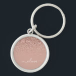 Porte-clés Rose Gold Blush Pink Parties scintillant Script Mo<br><div class="desc">Rose Gold - Blush Pink Sparkle Parties scintillant Script Monogramme Nom Clés (Porte - clé). Cela rend le cadeau parfait pour 16 ans,  mariage,  douche nuptiale,  anniversaire,  baby shower ou bachelorette pour quelqu'un qui aime le luxe glam et les styles chic.</div>